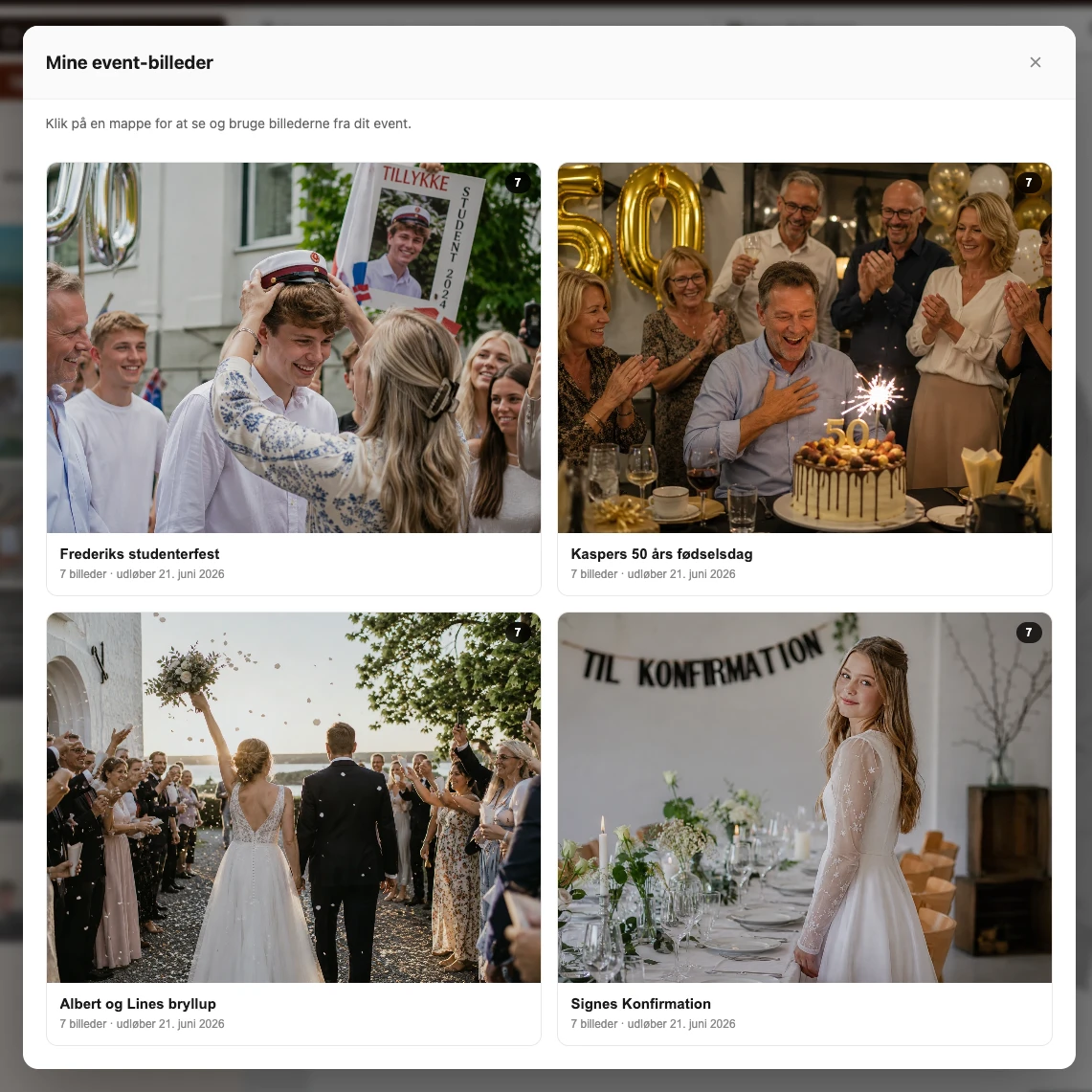 Fotoindsamling til events, via QR-kode