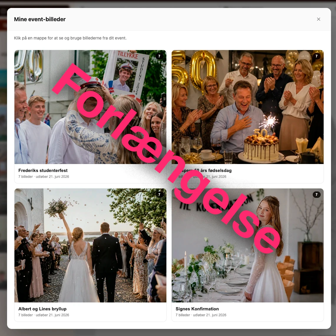 Forlæng opbevaring af billeder